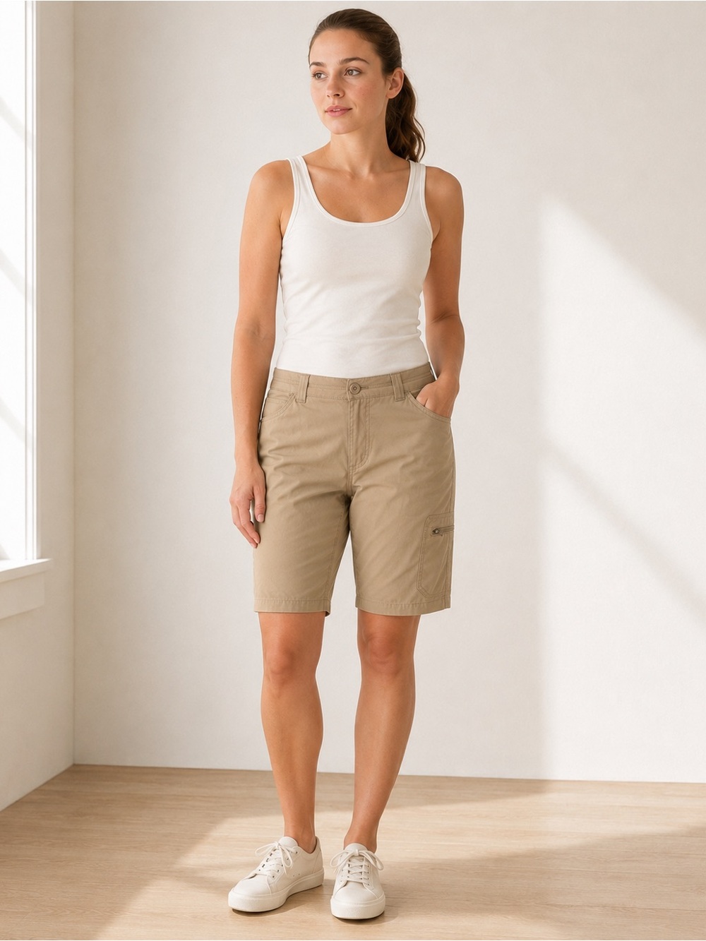 Eddie Bauer Women's Khaki/Tan Bermuda Shorts